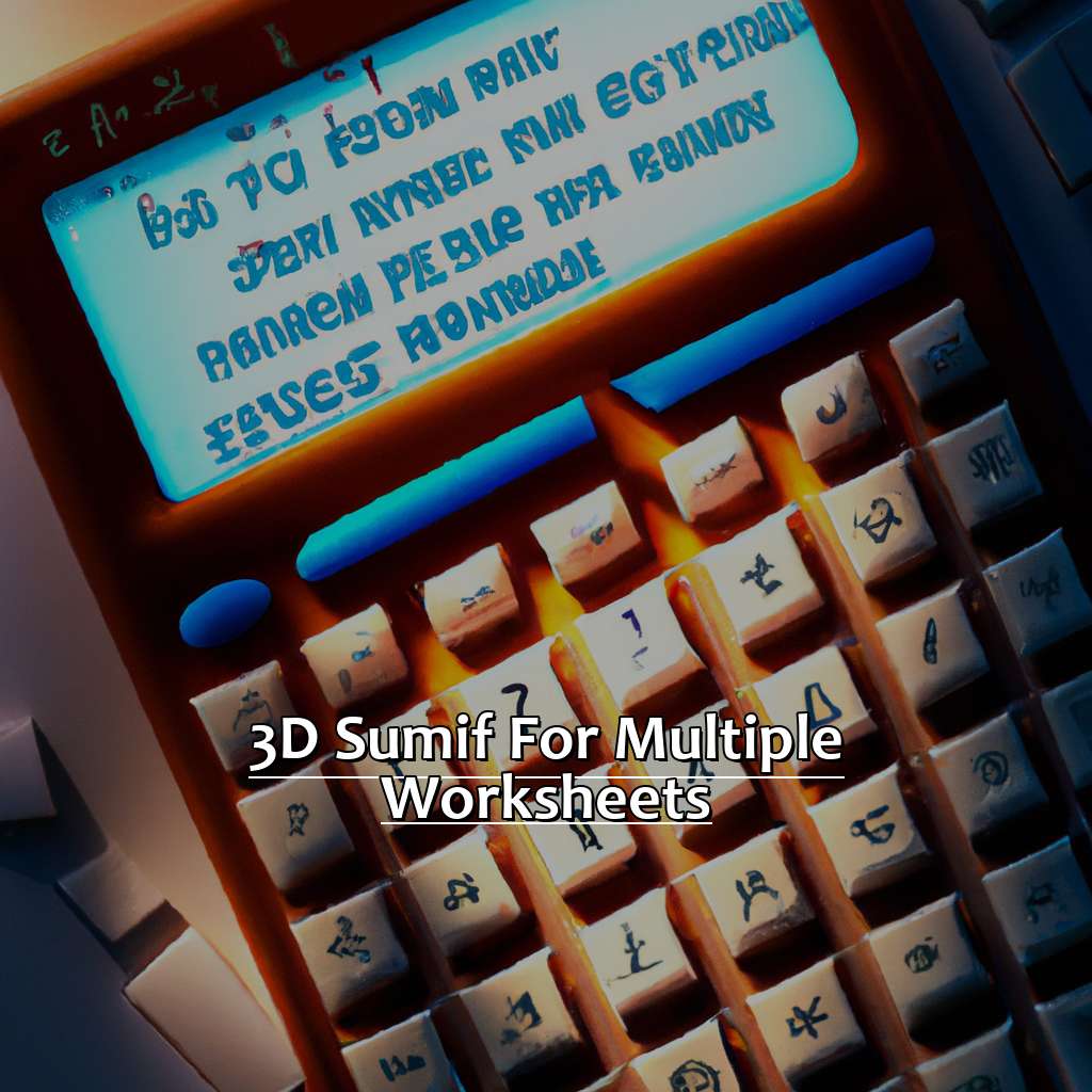 3D Sumif For Multiple Worksheets ManyCoders