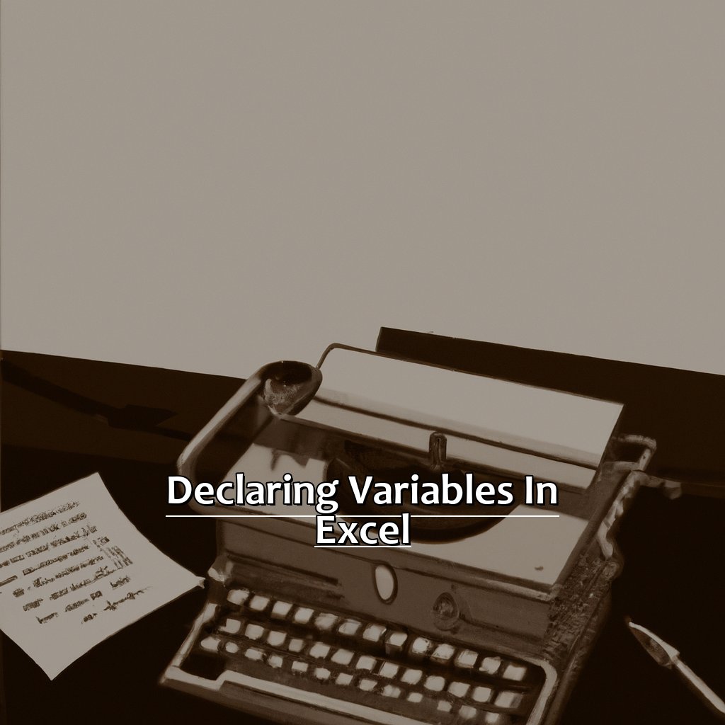 Declaring Variables In Excel