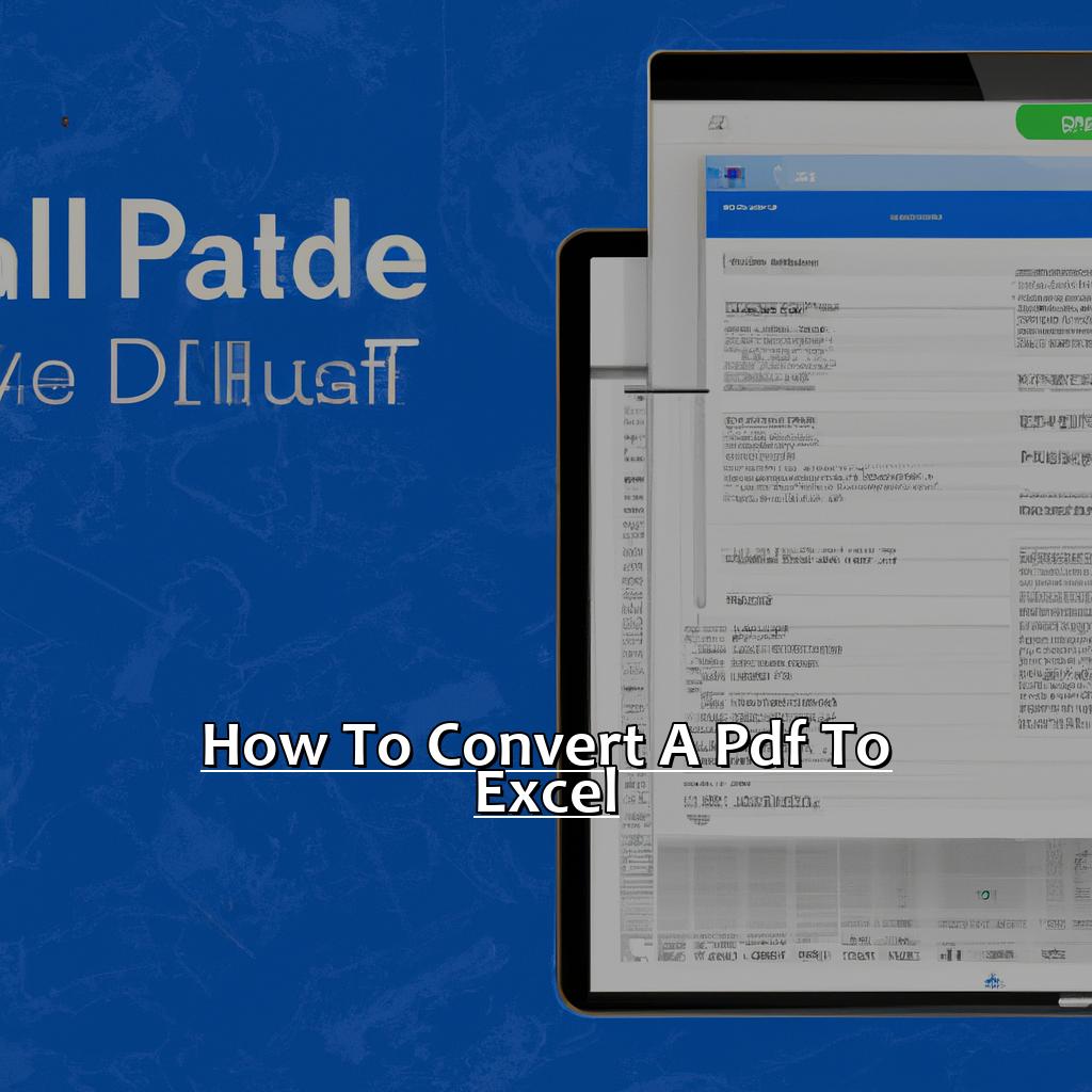 How To Convert A Pdf To Excel