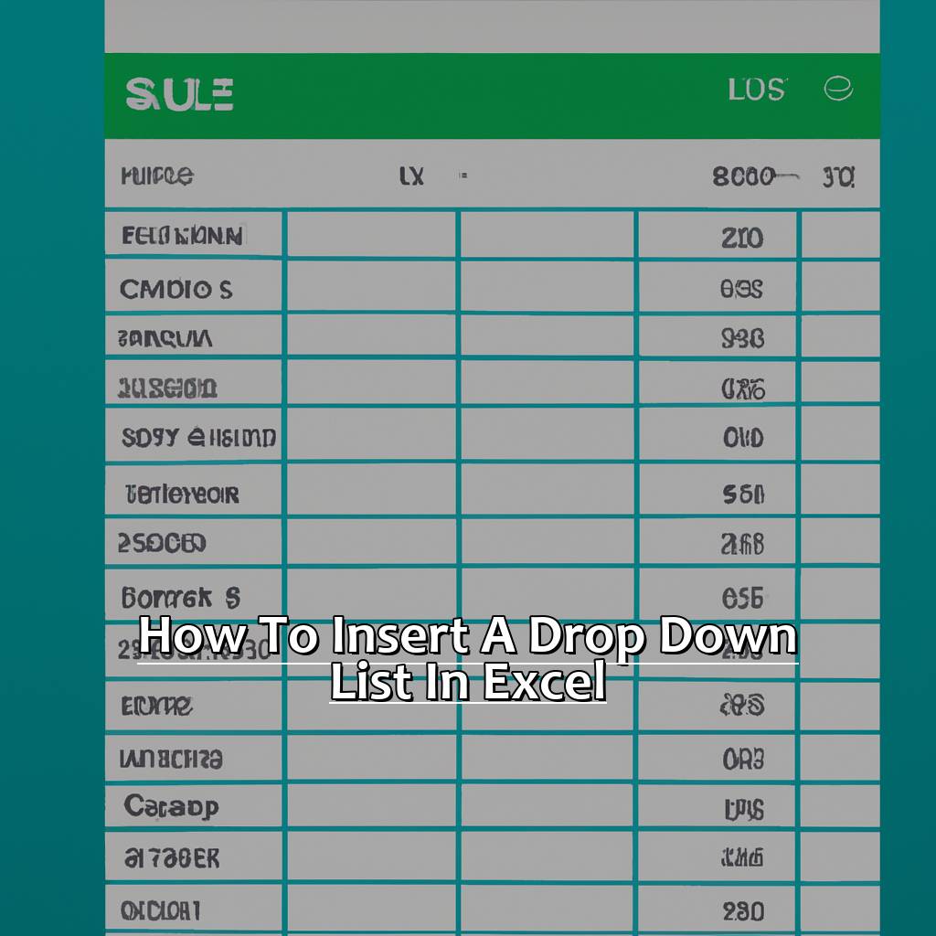 How To Insert A Drop Down List In Excel